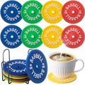 Blushtier 8 Pcs Barbell Bumper Plate Cool Coasters for Gym Lovers, Colorful - color: Colorful