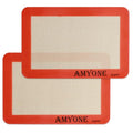 AMYONE 1/8 Sheet Silicone Baking Mats for 9x7" Toaster Oven, Platinum, 2PCS - size: 8.7"L x 5.9"W