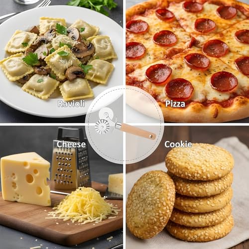 Ravioli Cutter Wheel Fluted Pasta Pastry Cutter Wheel, Pastry Crimper
