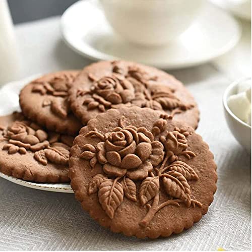 Carved Wooden Cookie Mold Kitchen Cookie Cutter Gingerbread, Cookie Stamp Molds for Springerle, Tragacanth, Marzipan, Russian Pryanik, Gingerbread, Lebkuchen and Tirggel (ROSE-A) - color: ROSE-A