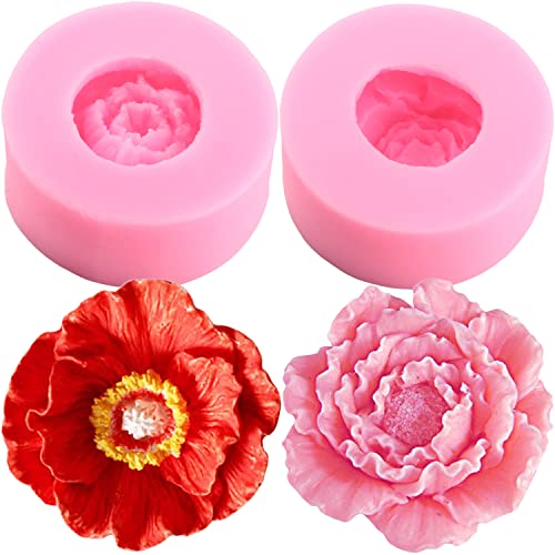 ZiXiang Peony Flower Silicone Molds Flower Fondant Mold Set of 2 - color: Style E
