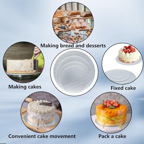 Goiio 4 Pack Cake Boards Golden Round Cake Circles - color: Silver