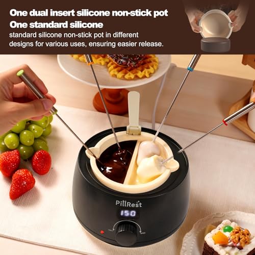 Chocolate Melting Pot, Electric Fondue Pot Set for Candy Melts & Cake Pops - color: Black