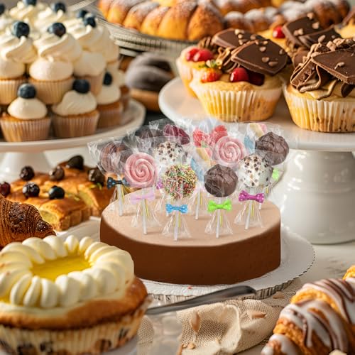 JEPELUS 300Pcs Cake Pop Sticks and Wrappers, Cake Pop Supplies for Party