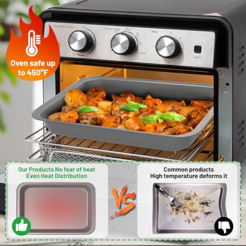 5-Piece Baking Pans Set, Nonstick Bakeware Sets, Grey - color: Gray