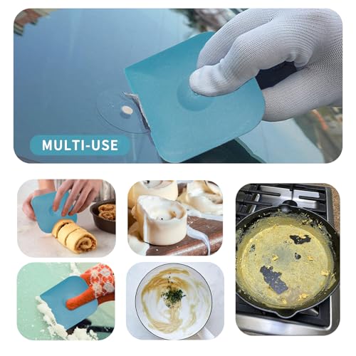 Herda Premium Pan Pot Scraper Dish Scraper, Kitchen Plastic Food Scraper - color: Blue, size: 5-PACK
