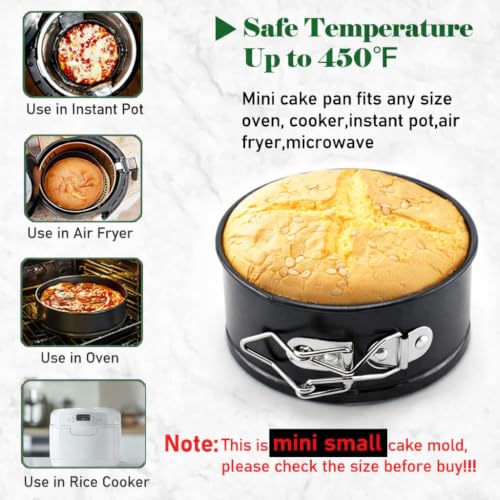 4 Pack Small Springform Cheesecakes Pan 4 Inch Mini 50Pcs Parchment Paper - size: 4" Cake Pans - 4 Pack