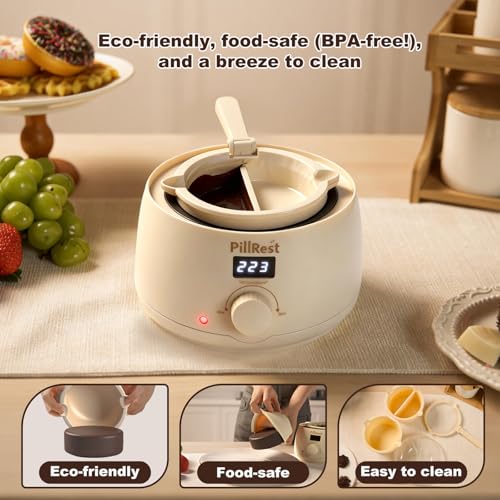 Chocolate Melting Pot, Electric Fondue Pot Set for Candy Melts & Cake Pops - color: Cream