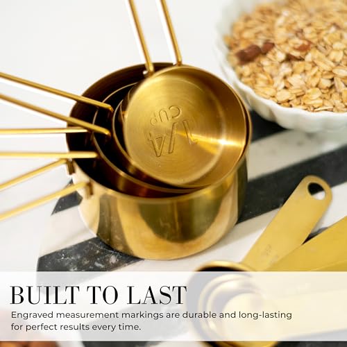 Styled Settings Gold Measuring Cups and Spoons Set, 8-Piece - color: Gold