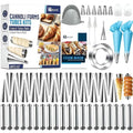 Cannoli Tubes Molds, 23pcs Cone Shaped and 20pcs Tubular Shaped - size: 60pcs-5inch