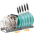 MUDEELA Expandable Pot Pan Lid Organizers inside Cabinet, 12 Divider-Black - color: Black, size: 12 Dividers