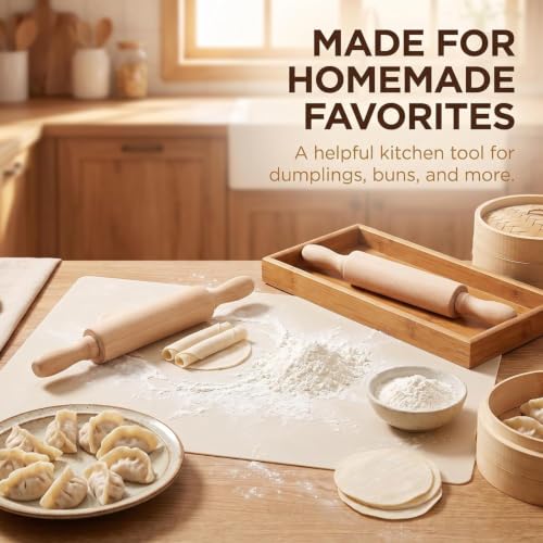 2Pcs Wooden Mini Rolling Pin Baking Small Dough Rolling Pin for Fondant Pastry Pizza Crafting and Imaginative Play for Christmas Presents Mini Pins Kitchen Dining (6 Inch)