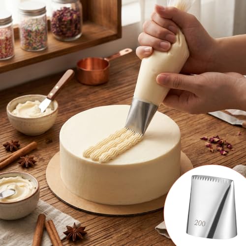 Extra Large Piping Tips, 4 PCS Stainless Steel Half Row Braided Boquillas
