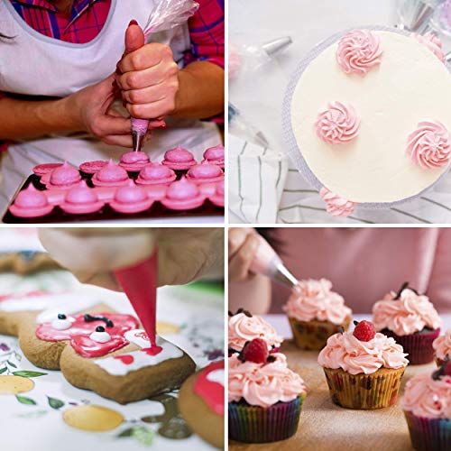 Riccle Disposable Piping Bags 16 Inch - 100 Textured Anti Burst Pastry Bags - Icing Piping Bags for Frosting - Ideal for Cakes and Cookies Decoration - size: 16 Inch