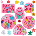 6 Pcs Flower Silicone Molds, Daisy Sunflower Fondant Chocolate Molds