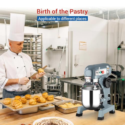 Commercial Food Mixer 30QT, Commercial Mixer with 3 Adjustable Speeds, Dough Mixer Timing Function, Commercial Stand Mixer with Stainless Steel Bowl for Schools Bakeries Pizzerias - size: 30 qt