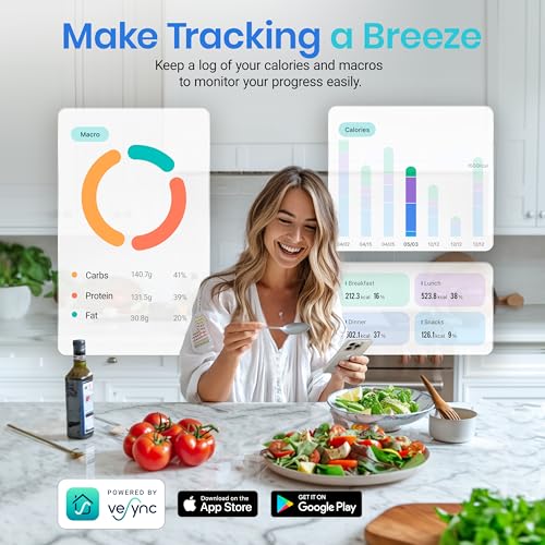 Etekcity Food Kitchen Scale with Nutritional Calculator, Smart App, 11lb - color: Stainless Steel 1