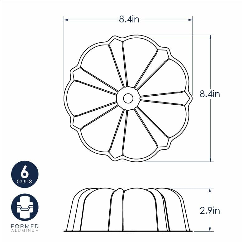 Nordic Ware Formed Bundt, 6 Cup, Twilight Blue (Pack of 4) - size: Bundt, 6-Cup (Pack of 4)