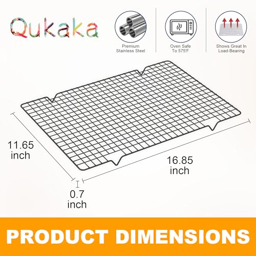 2 PCS Cooling Racks for Cooking and Baking, 11.65''x16.85'', Black - color: Black, size: 11.65''x16.85''-2PC