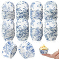 Jetec 800 Pcs Mini Cupcake Liners Disposable, 1.3 x 0.8 Inch, Blue, Flower