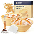 Silicone Banneton Proofing Basket Kit, Sourdough Bread Baking Supplies - size: Standard 9" Round & 10" Oval