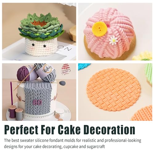 KALAIEN 1 PcsSweater Texture Fondant Impression Mats(Style 2) - color: Style 2