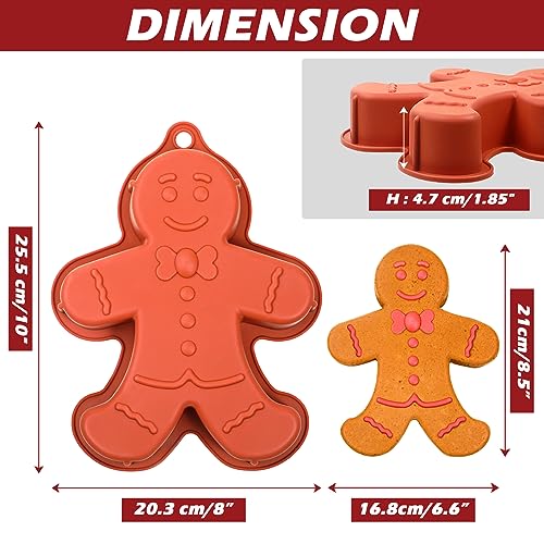 Webake Gingerbread Man Mold 10 Inch Large Gingerbread Silicone Cake Pan for Christmas Baking Cake, Cookie - style: Gingerbread