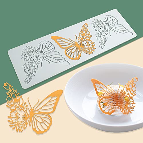 Hollow Leaf Silicone Mold Chocolate Candy 3D Hollow Leaf Candy Mold Food Cooking Meals Decorations Fondant Mold Polymer Clay Molds (Butteryfly L_11.24x3.6x0.12inch) - size: Butteryfly L_11.24x3.6x0.12inch