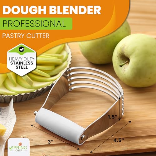 Spring Chef Medium Dough Blender Hand Tool - Durable Pastry Cutter - White - color: White, size: 3" Medium