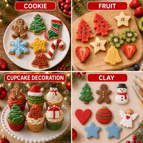 Mini Christmas Cookie Cutters,22PCS Stainless Steel Xmas Cutters