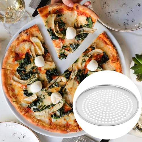 Zerodeko Stainless Steel Pizza Pan Round Perforated Pizza Baking Tray Pan with Holes Replaceable Baking Tray Accessory 9.84 in Oven Bakeware for Homemade