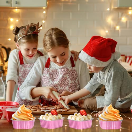 40 Pack 10oz Mini Cake Pans with Lids,Pink Aluminum Foil Cake Tins - color: Pink, size: 40 Pack 10oz