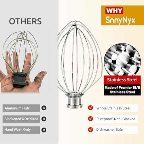 Stainless Steel Whisk Attachment for KitchenAid 5 Qt Bowl-Lift Stand Mixer - size: Fits Bowl-Lift K4/K5/5SS/KSM5/KP25/KG25/Pro500