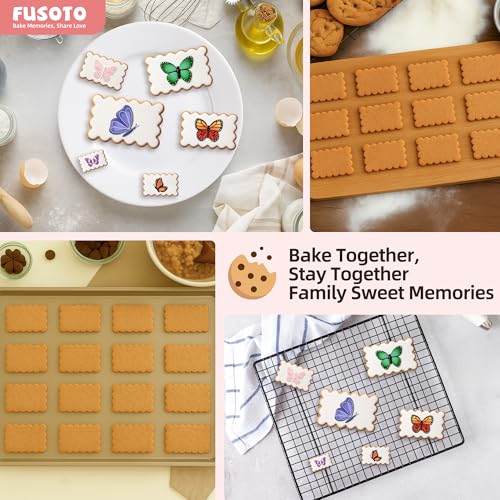 FUSOTO 6PCS Rectangle Cookie Cutter Set - Rectangle Shaped, 1.5-4 Inch - color: Rectangle