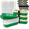 30 Pack 6.8oz Christmas Green Disposable Rectangular Aluminum Foil Mini Loaf Pans with Lids,Mini Cake Pans for Baking, Loaf Baking Pans, Small Individual Containerfor for Patrick’s Day Party Picnics - color: Green