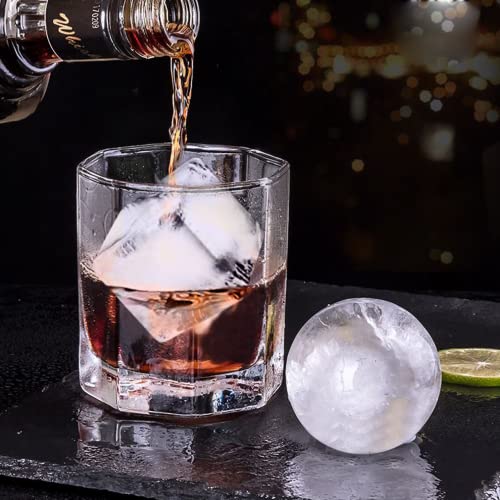 2 Pack Ice Cube Tray, 2" Sphere Ice Ball Mold with Lid & Large Square Maker - color: Gray