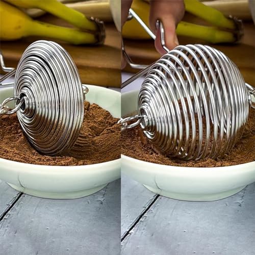Cabilock Stainless Steel Flour Sieve Handheld Mesh Flour Sifter for Baking Powdered Sugar Cocoa Almond Powder Fine Mesh Strainer for Kitchen Sifting Tool - size: 23x6cm