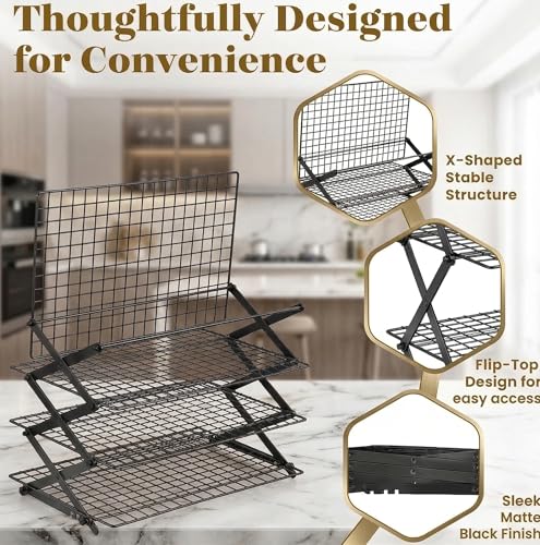 4-Tier Cooling Racks for Baking & Cooking,Collapsible,10" x 16.7"