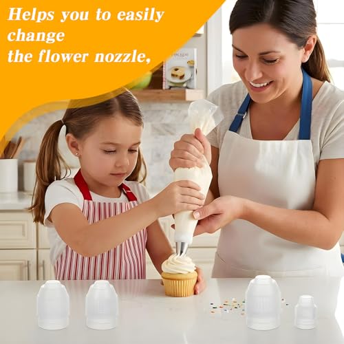 10 Pack 4 Sizes Couplers for Piping Bags, Cake Decorating Coupler Plastic