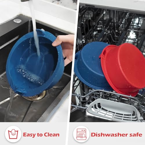Webake 6 Inch Air Fryer Round Cake Pans for Baking, Nonstick Silicone Air Fryer Baking Pan Wih Handle, BPA Free Set of 2 - size: 6 Inch