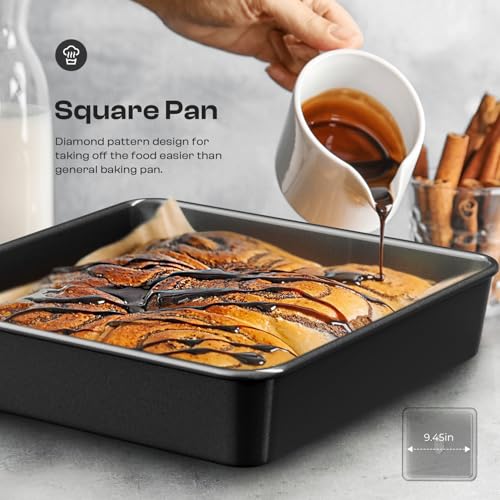 12-Piece Nonstick Bakeware Set, Stackable Non Toxic Baking Pans Set - Black - size: 12PCS