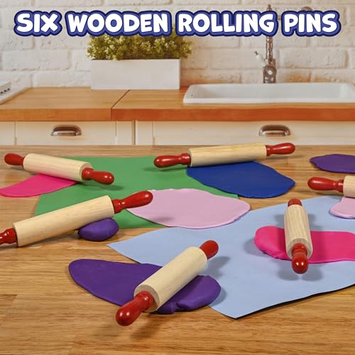 READY 2 LEARN Mini Wooden Rolling Pins, Set of 6