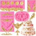 Baroque Silicone Mold, 4 Pcs Scroll Border Lace Filigree Molds Set - color: Baroque