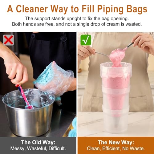 Piping Bag Holder Stand for Filling, Transparent Plastic Icing Stand