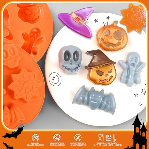 Halloween Soap Molds, 2-Pack Halloween Theme Silicone Molds 14 Cavity - color: Halloween Soap Molds