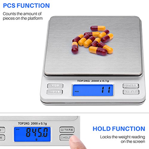 Smart Weigh Gold & Jewelry Scale, 2000g x 0.1g, Backlit LCD Pocket Design - size: 2000 Grams