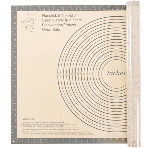 Silicone Pastry Mat Large Baking Mat 36X24 inch Dough Mat with Measurements - color: Gray, size: 36"L x 24"W