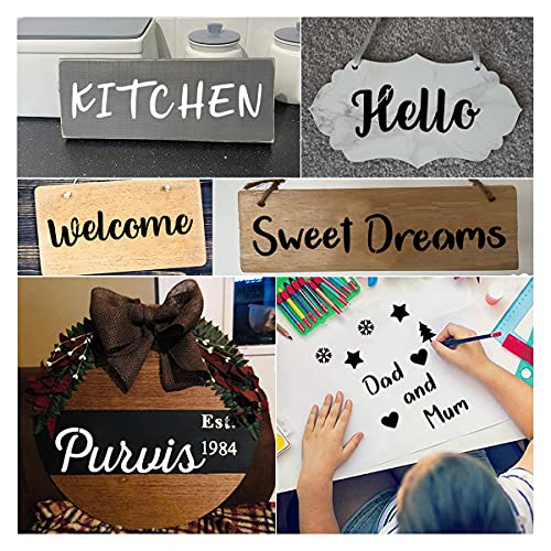 Alphabet Letter Stencils for Painting - 16 Pack Letter Number Stencil Templates for Wood, Cakes, Cookies and Crafts, Reusable Plastic Stencils for Chalkboard Wood Signs & Cakes Cookies Decorating - style: Classic