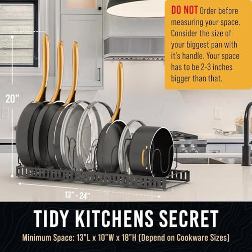 Norcalway Expandable Pots and Pans Lid Organizers - 14 Dividers - size: 14 Divider