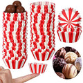 Pinkunn 600 Count Mini Cupcake Liners Bulk Red White Striped Carnival Decor